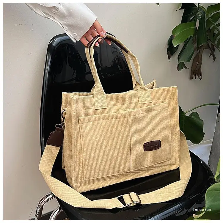 Women's Fleece Crossbody Tote Bag with Wide Strap — feature 19