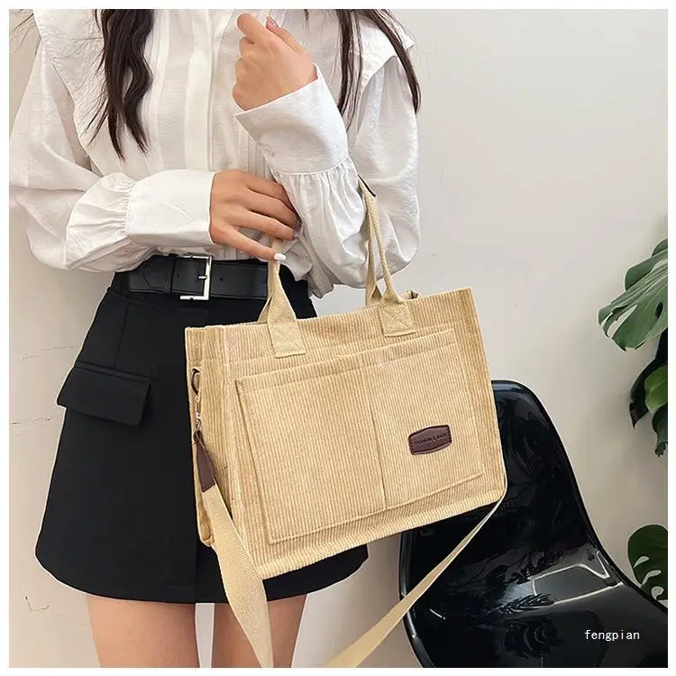 Women's Fleece Crossbody Tote Bag with Wide Strap — feature 20
