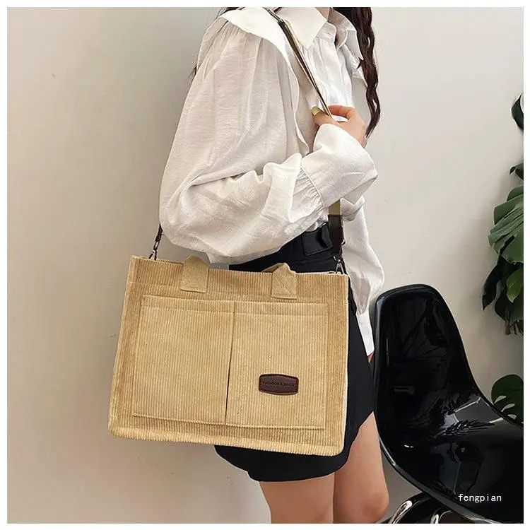 Women's Fleece Crossbody Tote Bag with Wide Strap — feature 21