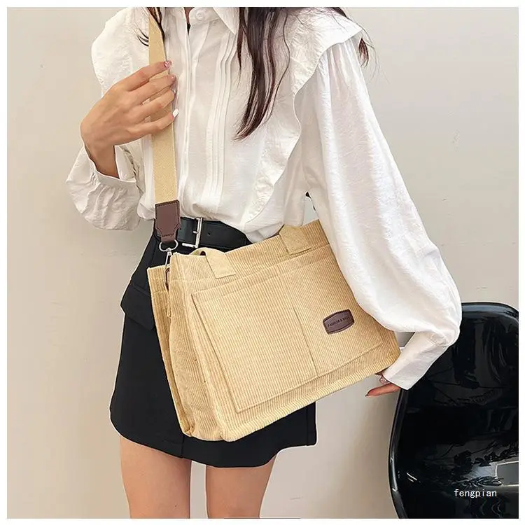 Women's Fleece Crossbody Tote Bag with Wide Strap — feature 22