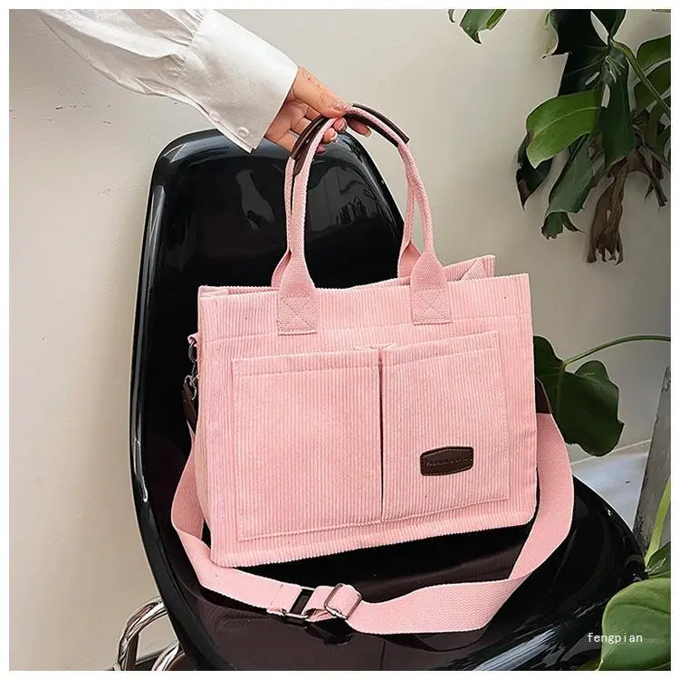 Women's Fleece Crossbody Tote Bag with Wide Strap — feature 23