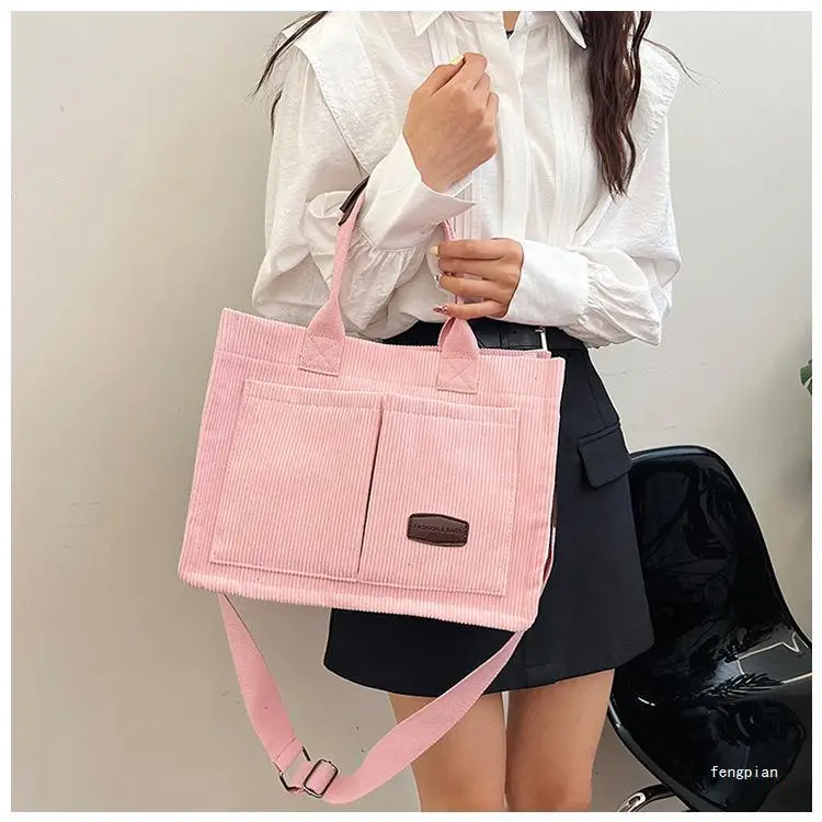 Women's Fleece Crossbody Tote Bag with Wide Strap — feature 24