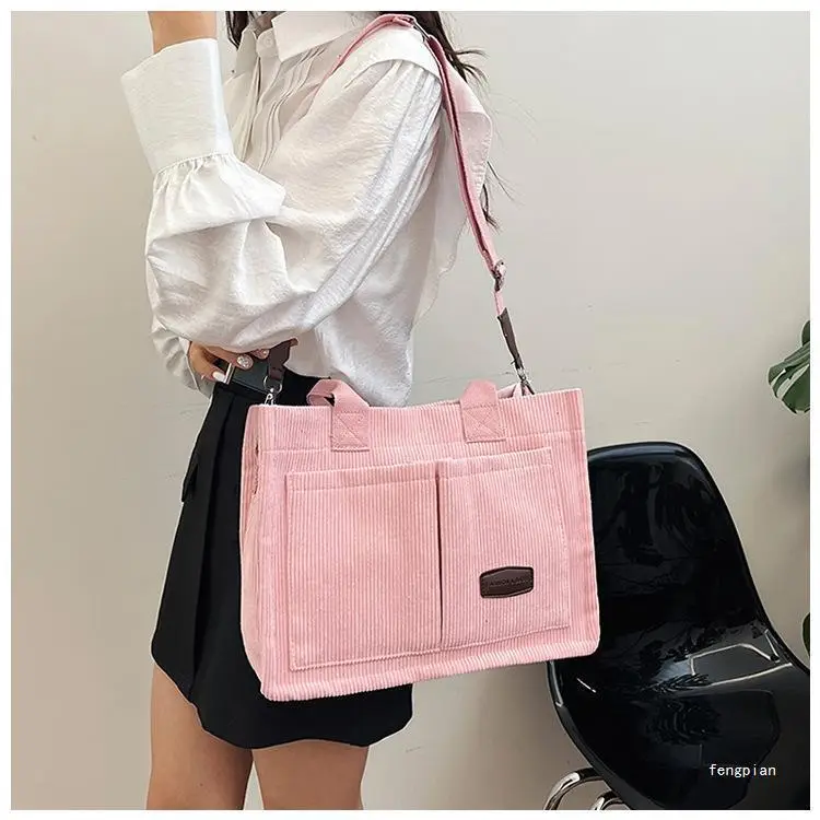 Women's Fleece Crossbody Tote Bag with Wide Strap — feature 25