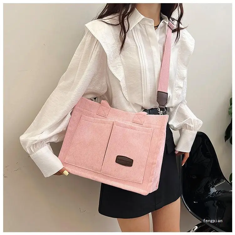 Women's Fleece Crossbody Tote Bag with Wide Strap — feature 26