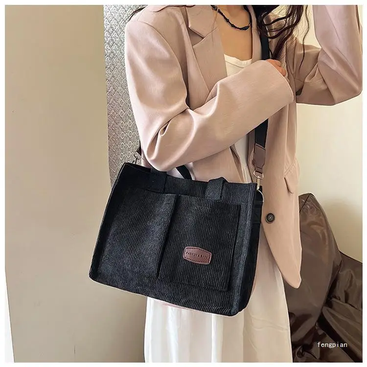 Women's Fleece Crossbody Tote Bag with Wide Strap — feature 28