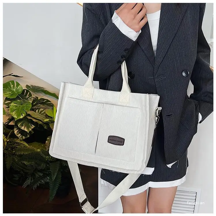 Women's Fleece Crossbody Tote Bag with Wide Strap — feature 30