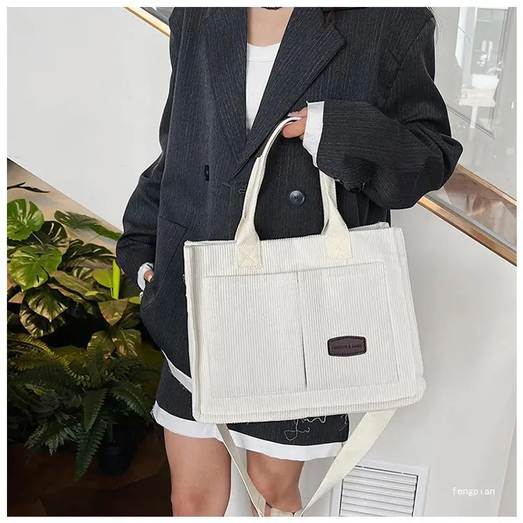 Women's Fleece Crossbody Tote Bag with Wide Strap — feature 31
