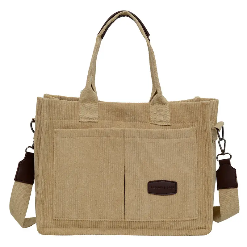 Women's Fleece Crossbody Tote Bag with Wide Strap