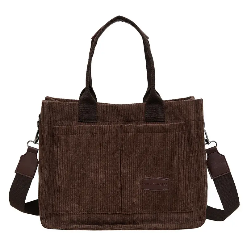 Women's Fleece Crossbody Tote Bag with Wide Strap