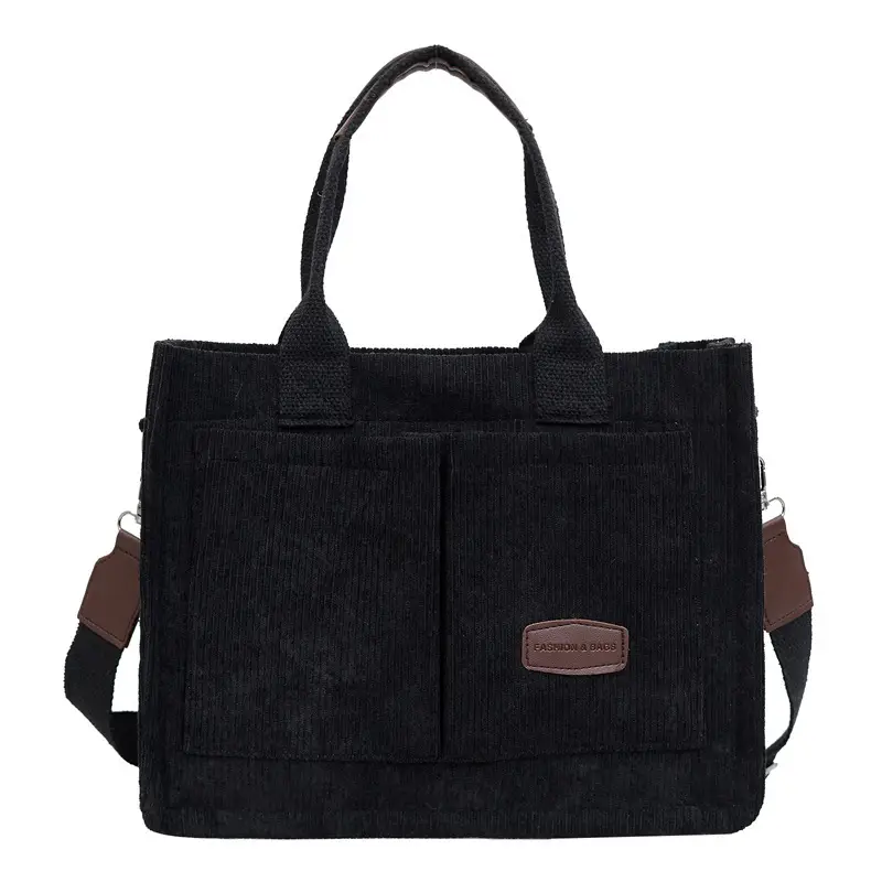 Women's Fleece Crossbody Tote Bag with Wide Strap