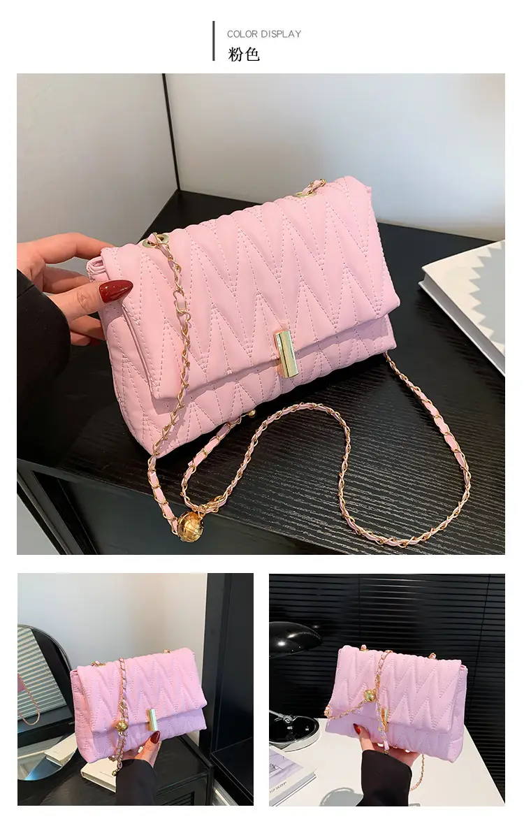 Stylish Silver Pleated Shoulder Bag with Chain — feature 22