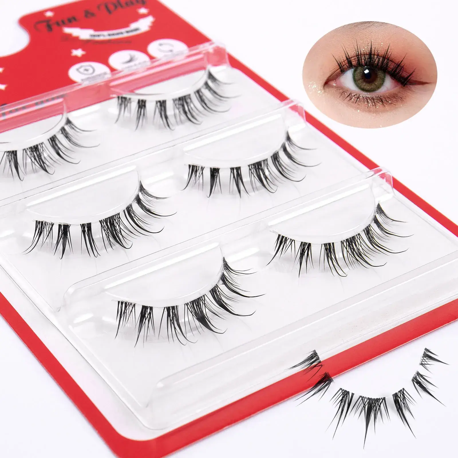 False Eyelashes for Women 3 Pairs Set - Image 8
