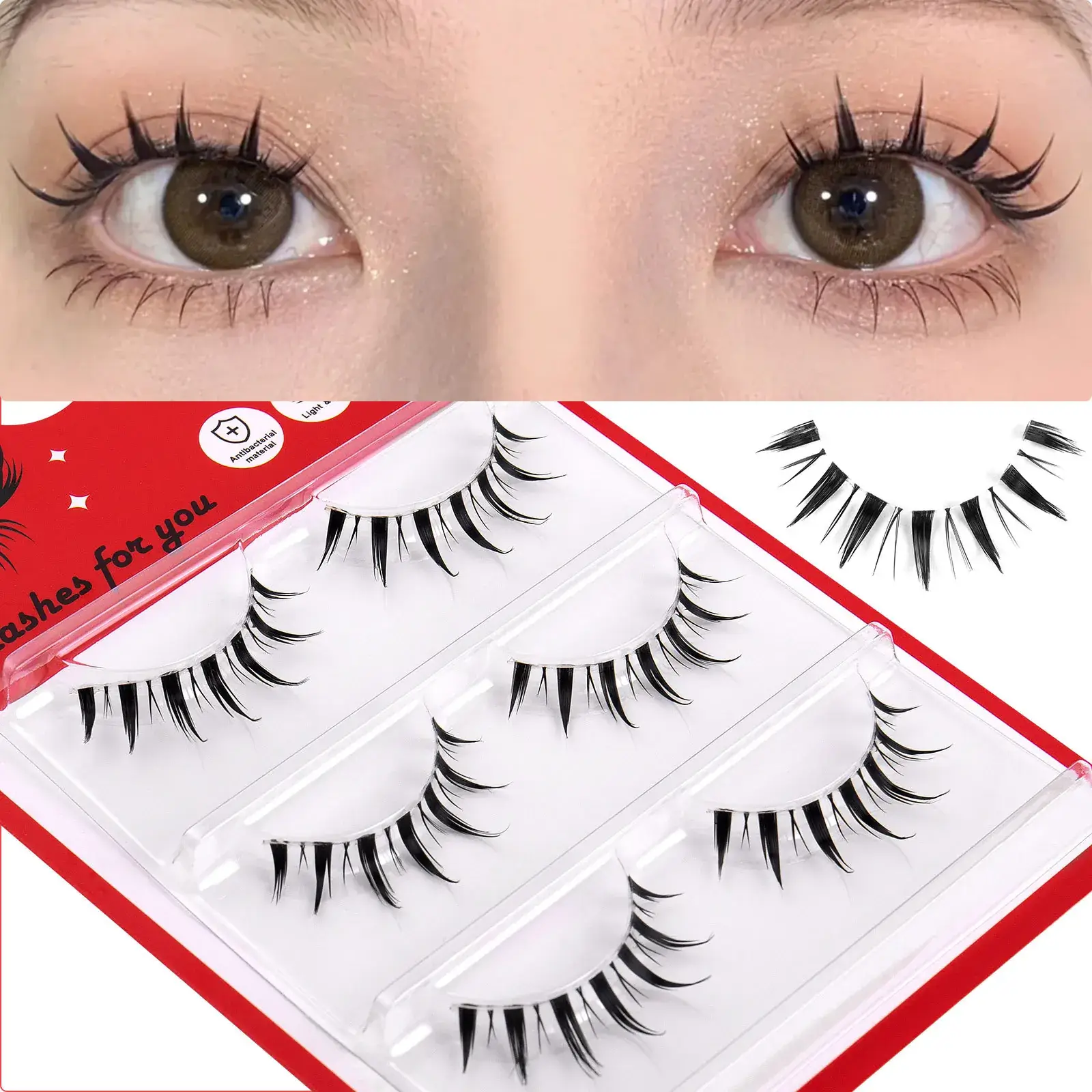False Eyelashes for Women 3 Pairs Set - Image 9
