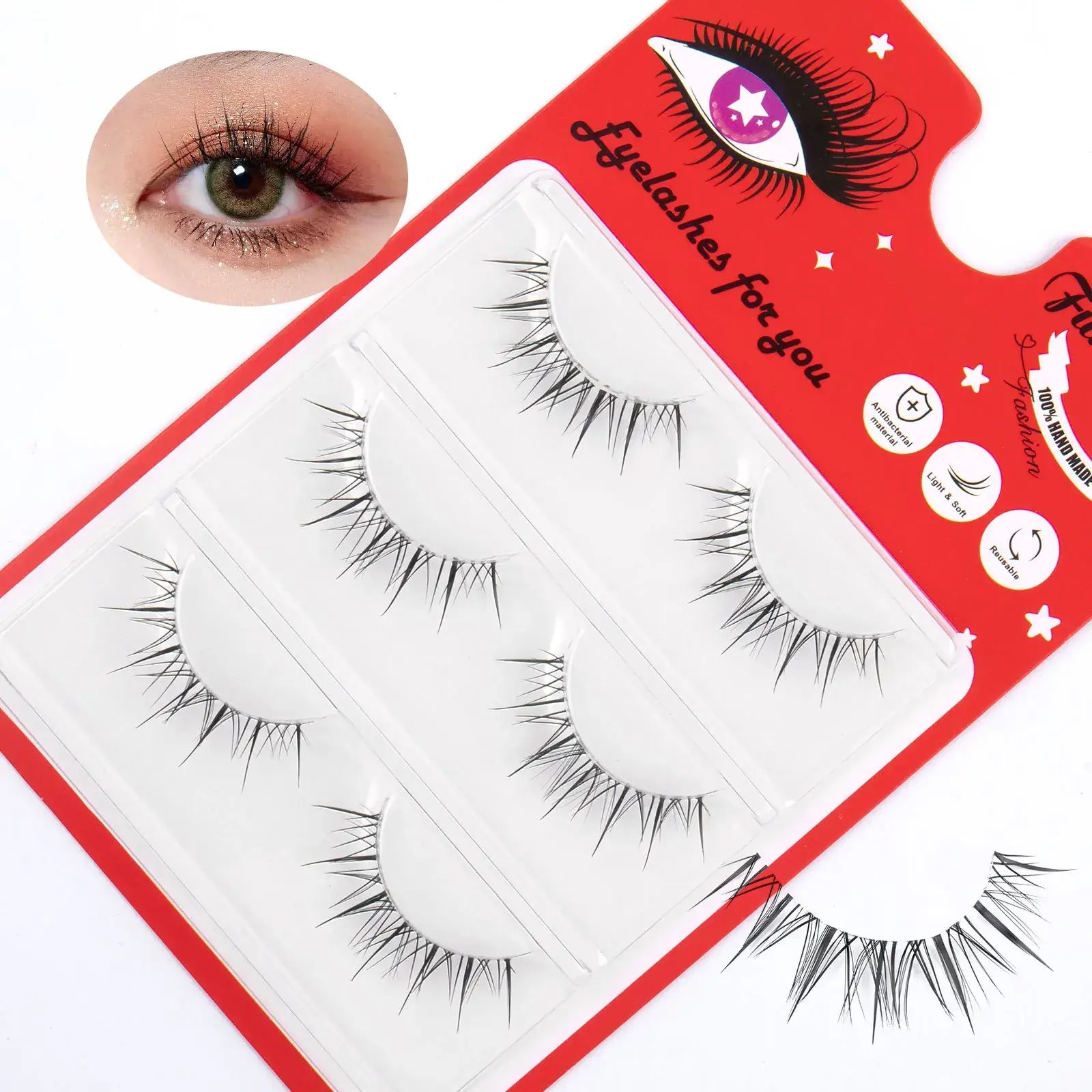 False Eyelashes for Women 3 Pairs Set - Image 2