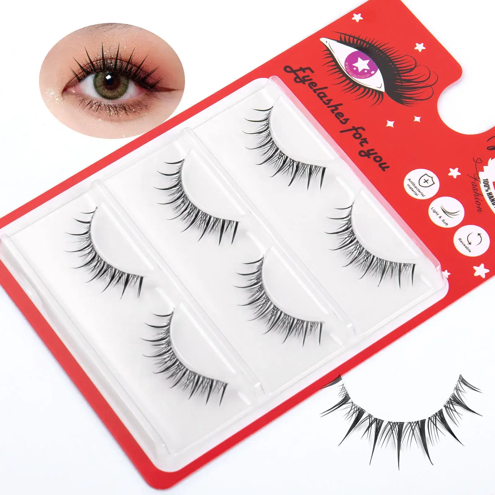 False Eyelashes for Women 3 Pairs Set - Image 3