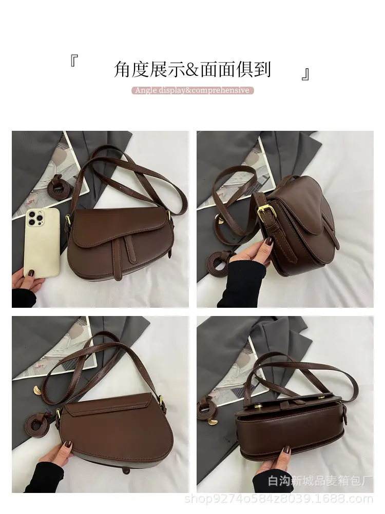 French Niche Retro Double Strap Saddle Bag for Women — feature 6