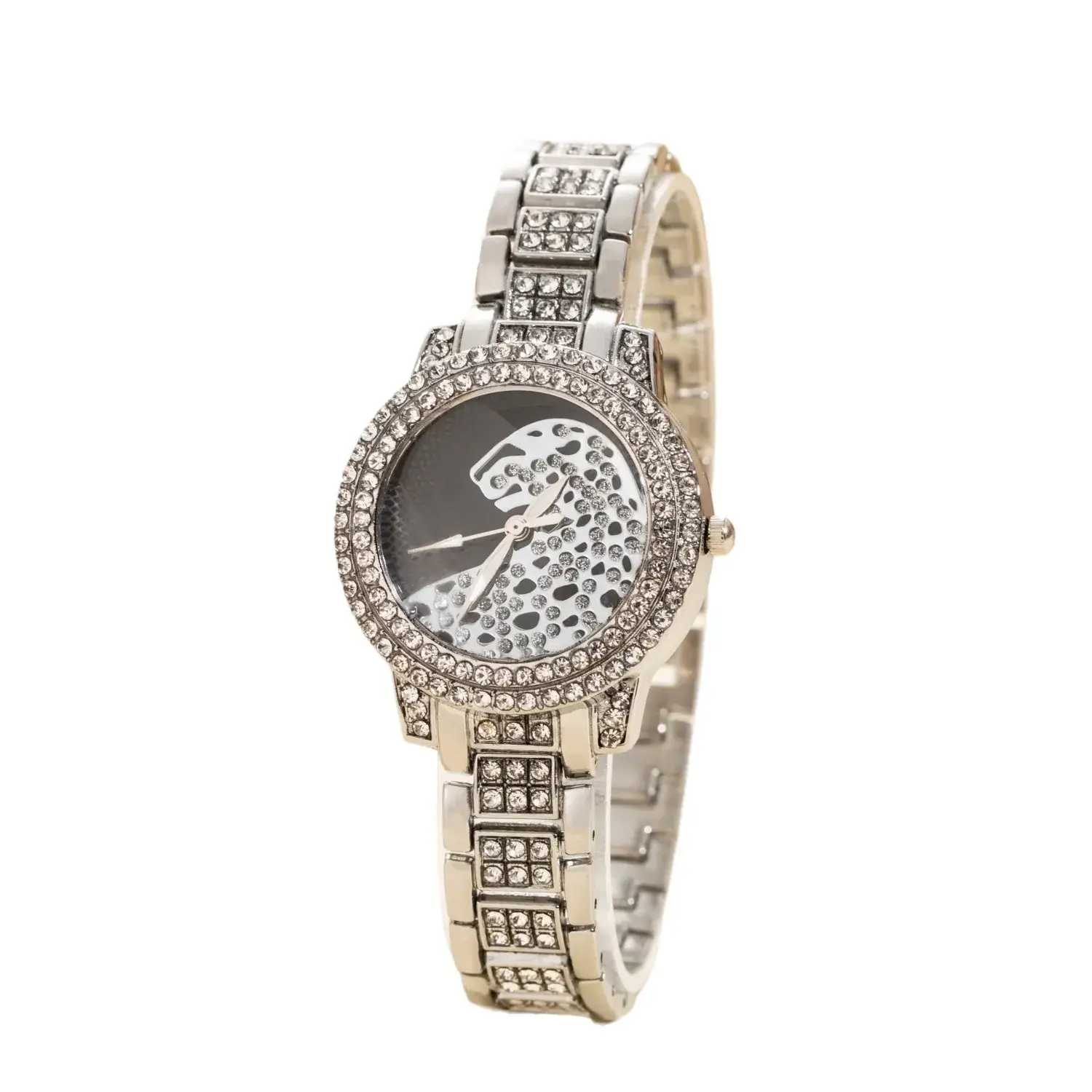 Women's Diamond Leopard Print Quartz Bracelet Watch - Image 7