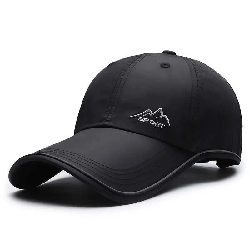 Men's Ultra Light Sports Sun Hat Black Grey White - Image 2
