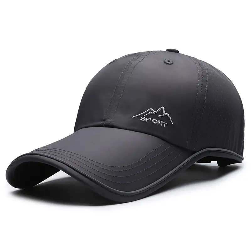Men's Ultra Light Sports Sun Hat Black Grey White - Image 3