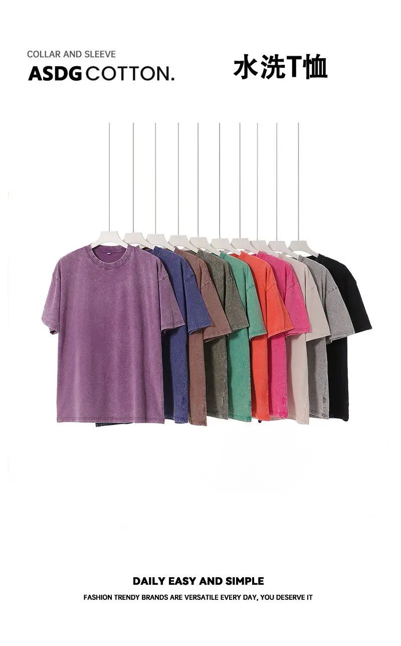 Blue American Retro 230g T-Shirt for Men — feature 2