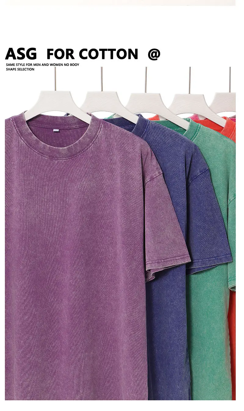 Blue American Retro 230g T-Shirt for Men — feature 7