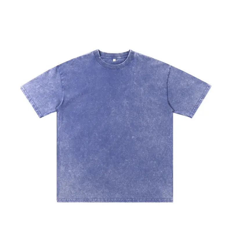 Blue American Retro 230g T-Shirt for Men - Image 3