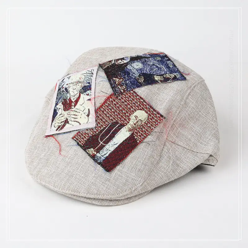 Women's Retro Patch Cotton Linen Cap for Spring Summer — feature 2