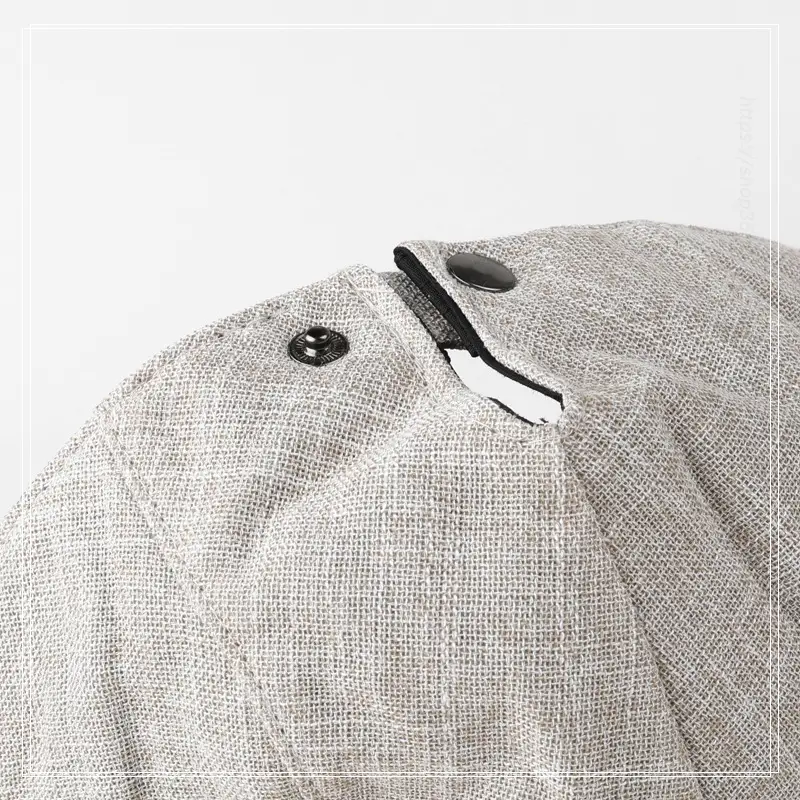 Women's Retro Patch Cotton Linen Cap for Spring Summer — feature 9