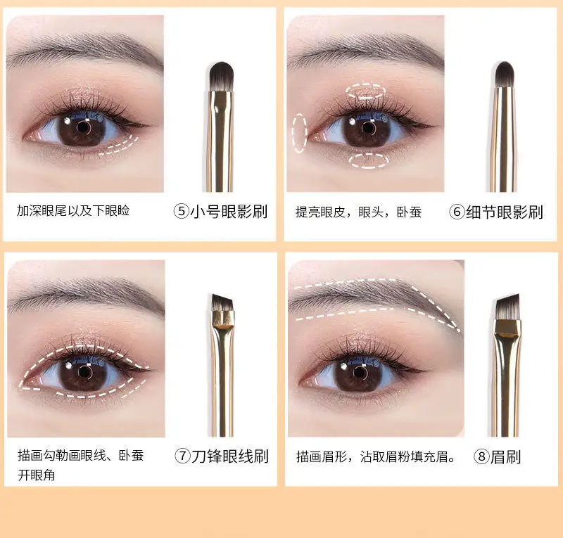 13-Piece Soft Bristle Makeup Brush Set for Eyes — feature 1