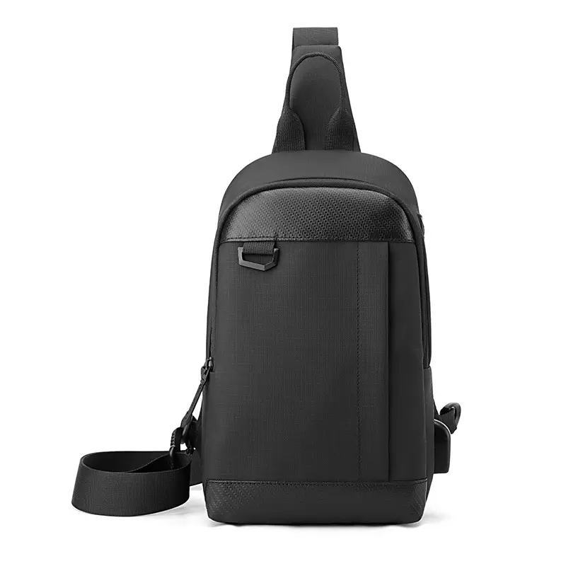 Men's Black Crossbody Backpack Waterproof Casual Shoulder Bag - Image 9