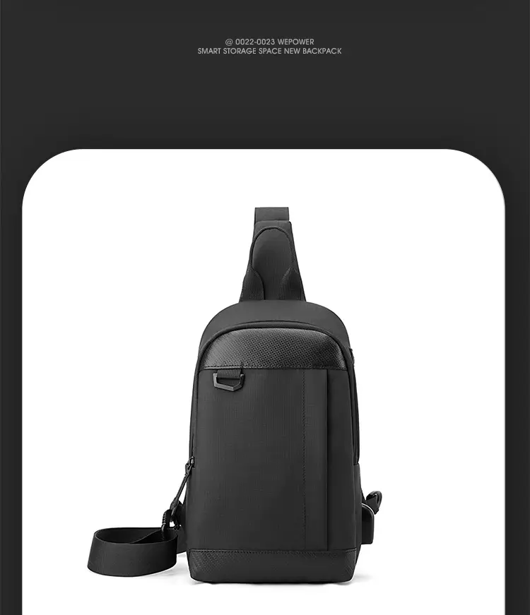 Men's Black Crossbody Backpack Waterproof Casual Shoulder Bag — feature 26