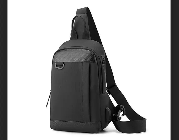 Men's Black Crossbody Backpack Waterproof Casual Shoulder Bag — feature 27