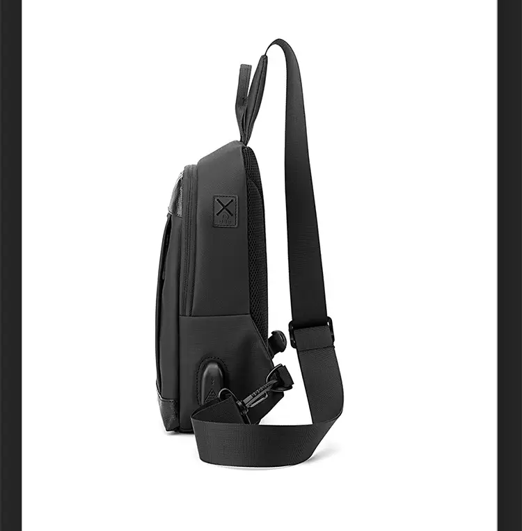 Men's Black Crossbody Backpack Waterproof Casual Shoulder Bag — feature 28