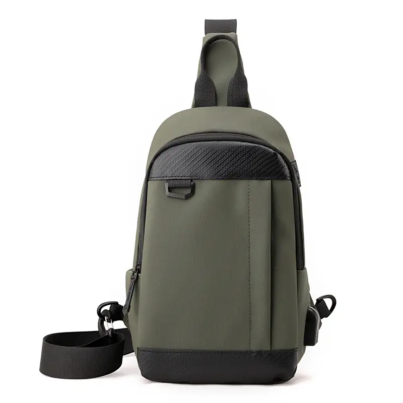 Men's Black Crossbody Backpack Waterproof Casual Shoulder Bag - Image 4