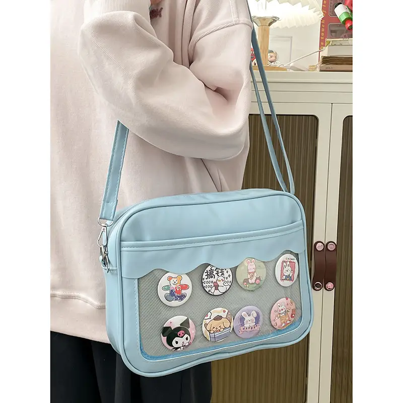 Pink Cartoon Button Shoulder Bag for Women - Image 7