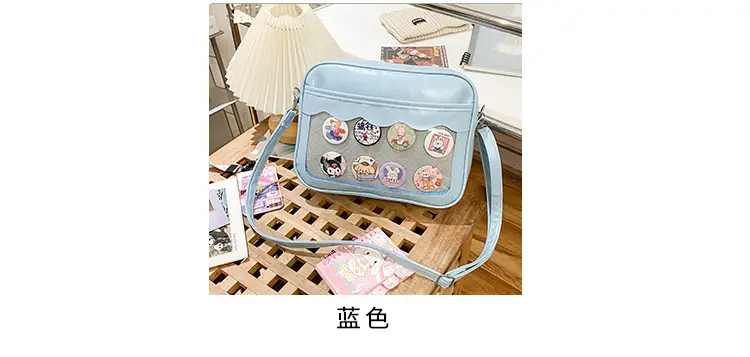 Pink Cartoon Button Shoulder Bag for Women — feature 10
