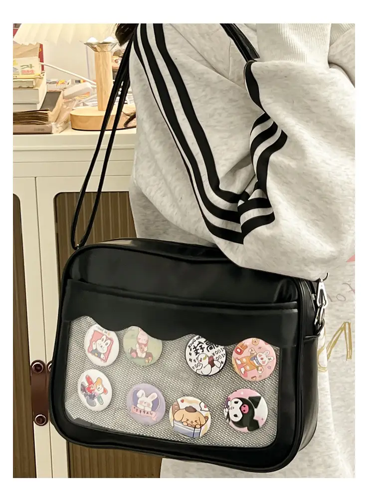Pink Cartoon Button Shoulder Bag for Women — feature 15