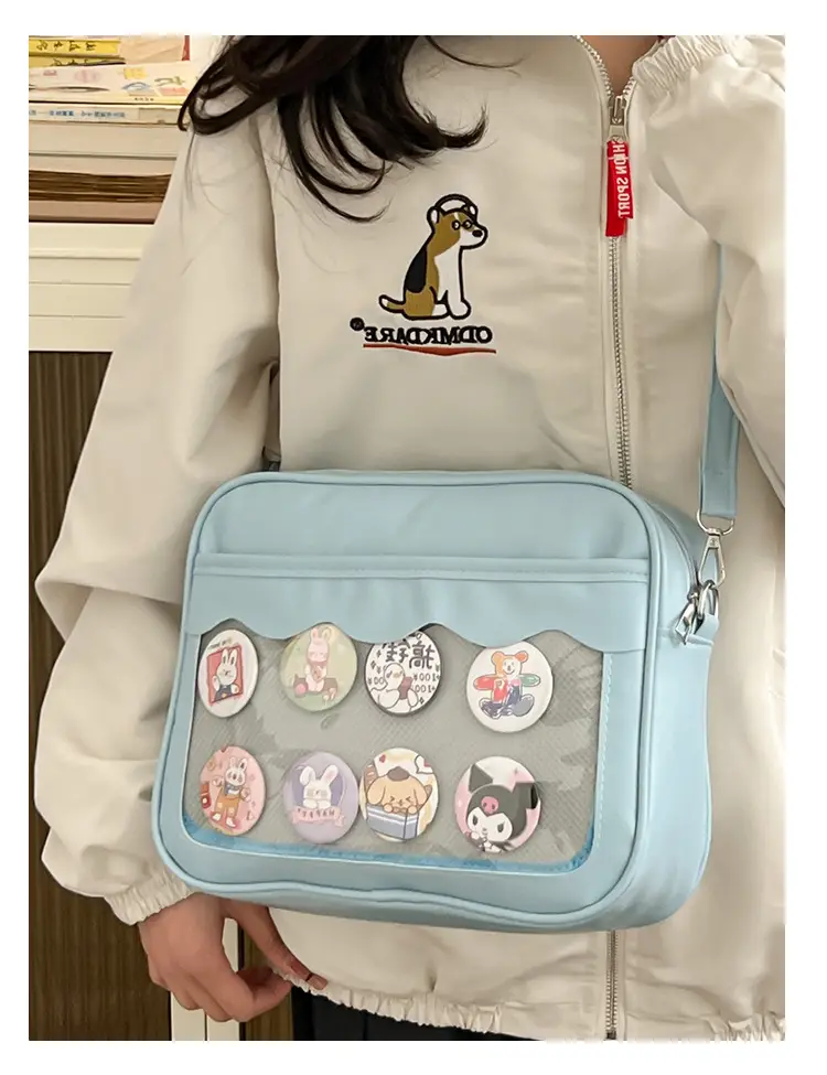Pink Cartoon Button Shoulder Bag for Women — feature 18