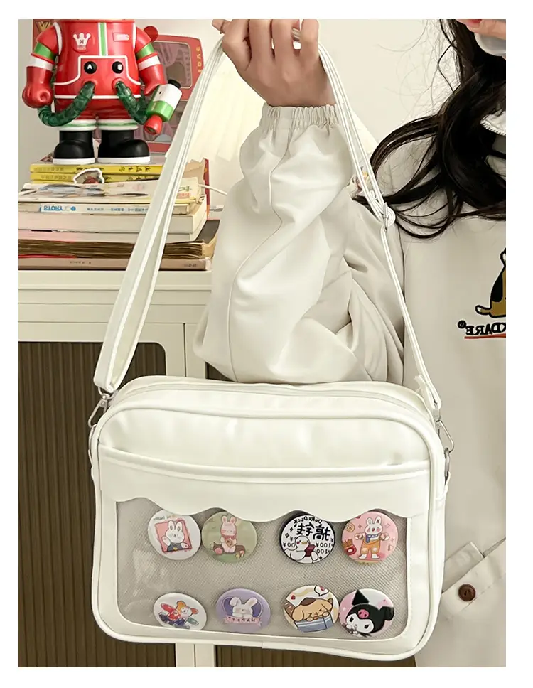 Pink Cartoon Button Shoulder Bag for Women — feature 20