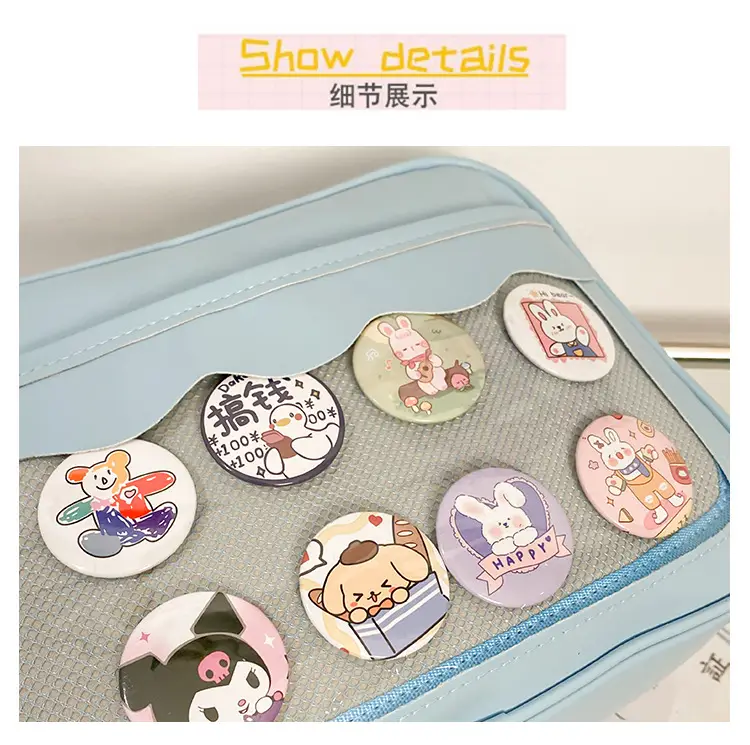 Pink Cartoon Button Shoulder Bag for Women — feature 3