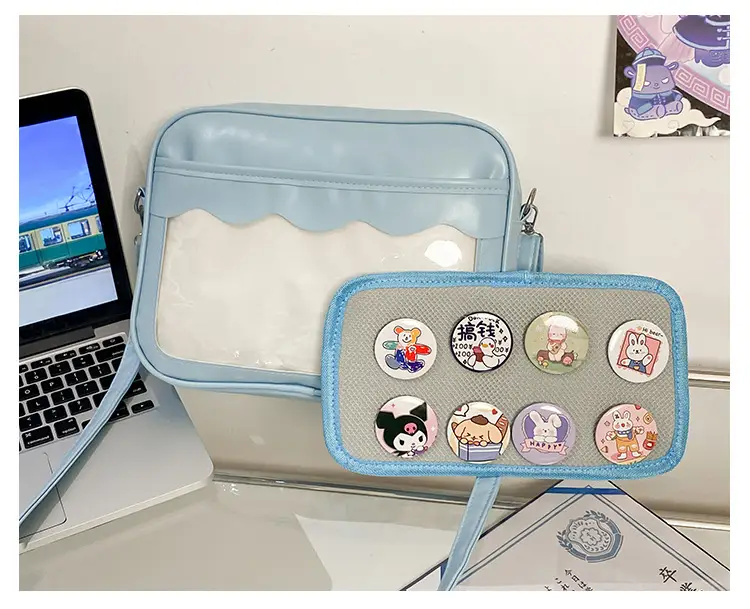 Pink Cartoon Button Shoulder Bag for Women — feature 4