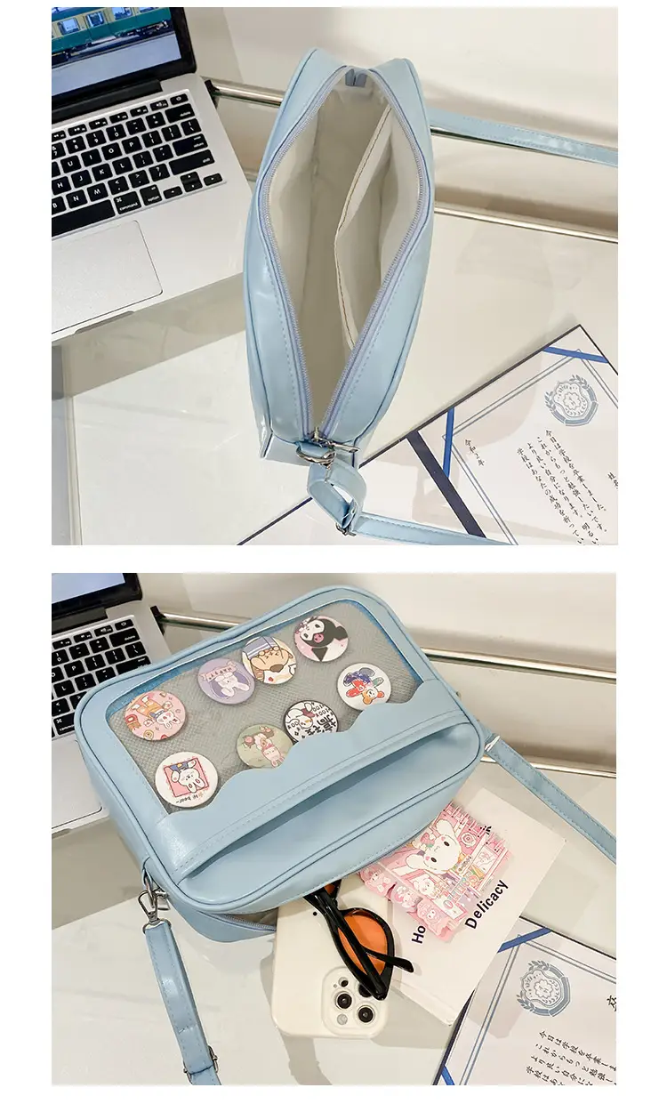 Pink Cartoon Button Shoulder Bag for Women — feature 8