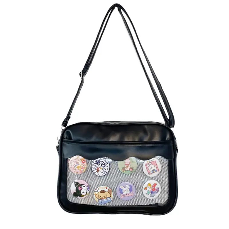 Pink Cartoon Button Shoulder Bag for Women - Image 2