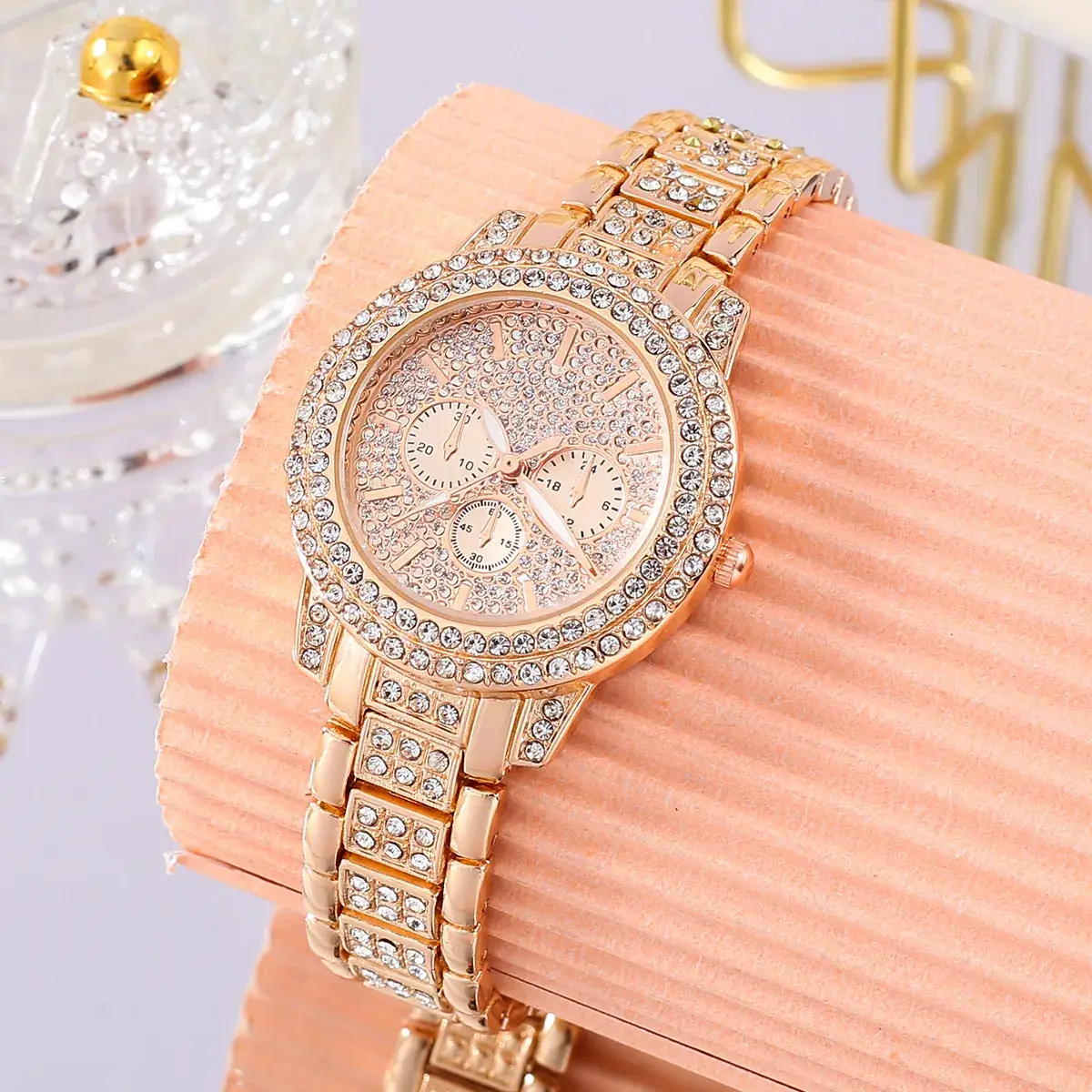 Women's Diamond Bracelet Quartz Watch Silver Sparkle - Image 3
