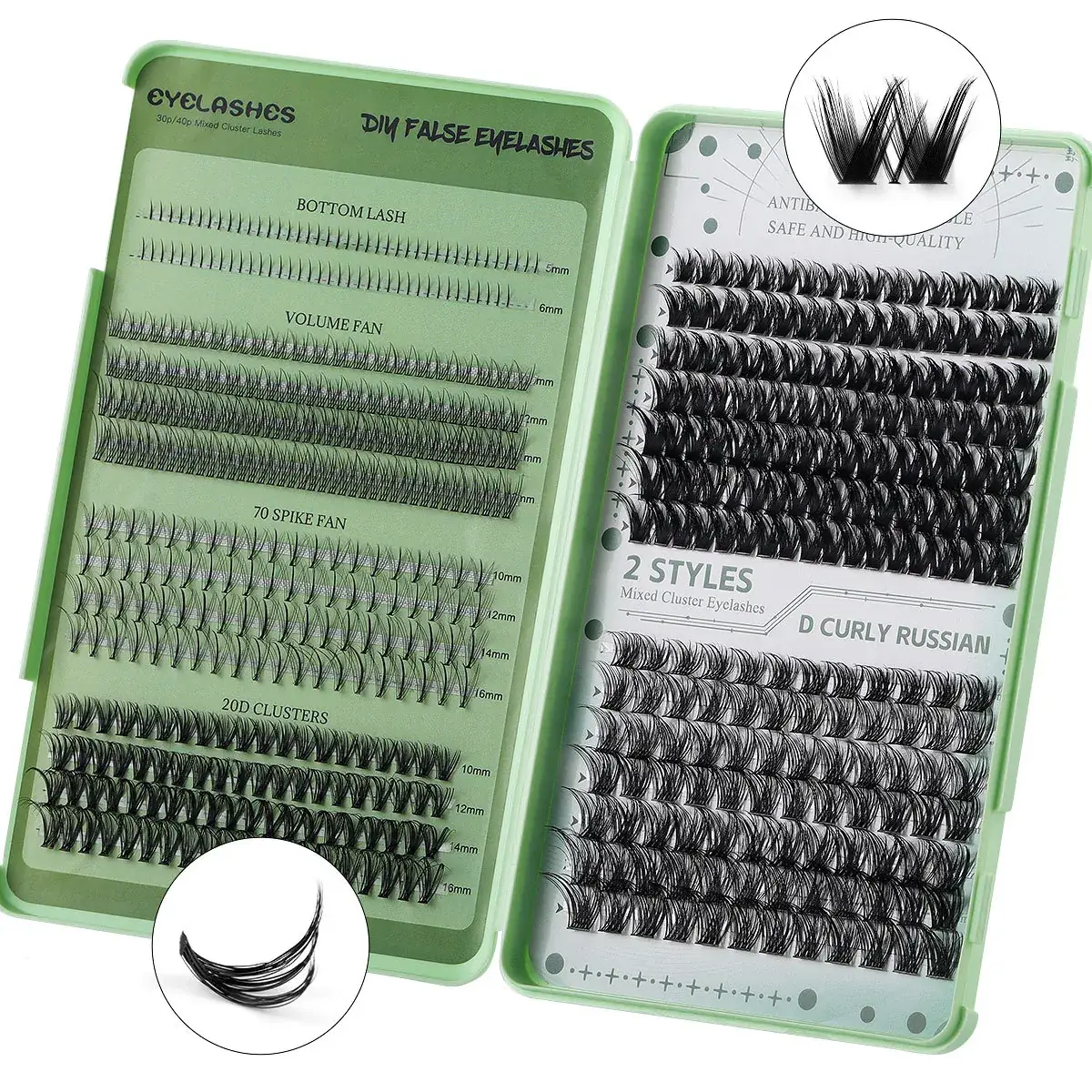 False Eyelash Set with D-Shape & Self-Grafting Clips - Image 25