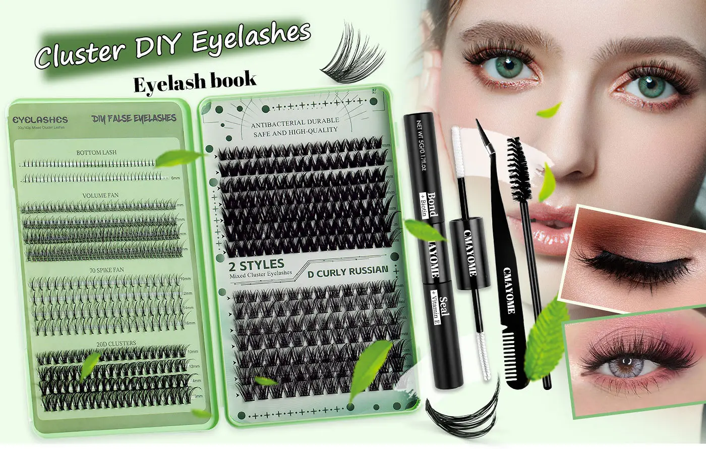 False Eyelash Set with D-Shape & Self-Grafting Clips — feature 2