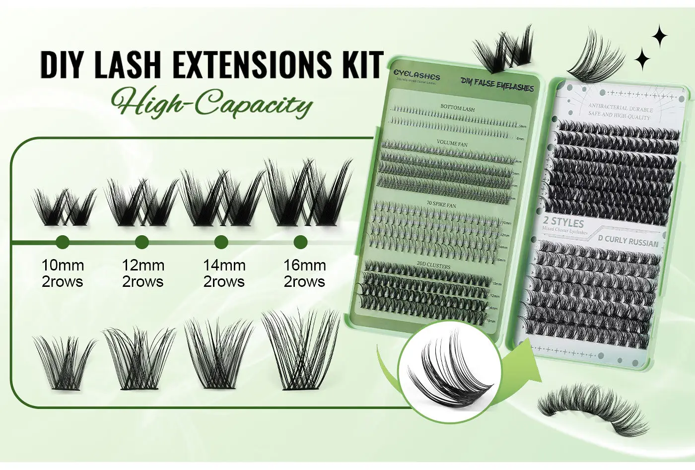 False Eyelash Set with D-Shape & Self-Grafting Clips — feature 3