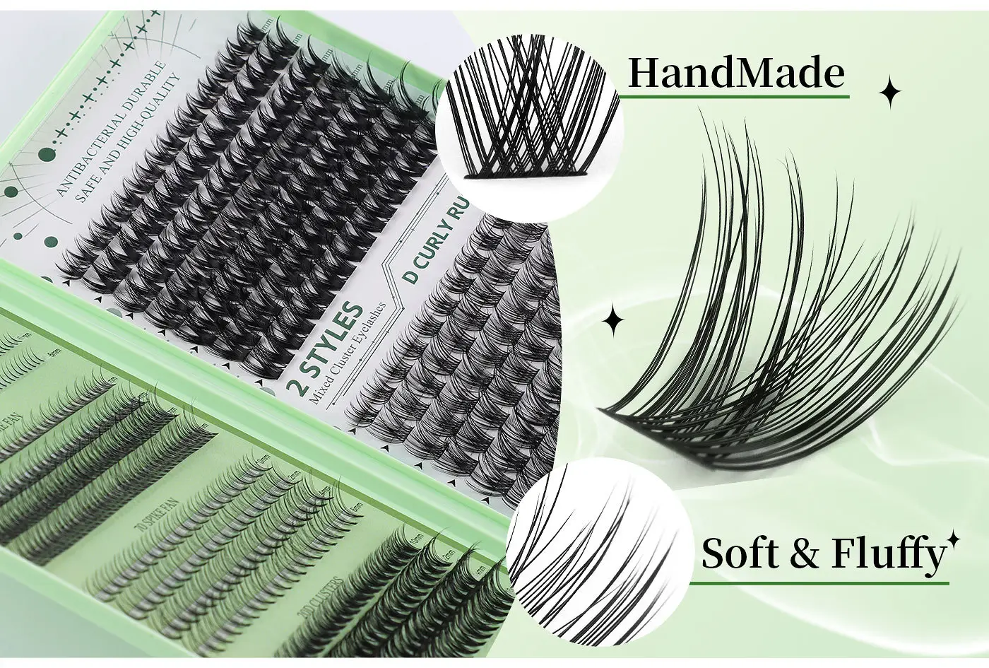 False Eyelash Set with D-Shape & Self-Grafting Clips — feature 4