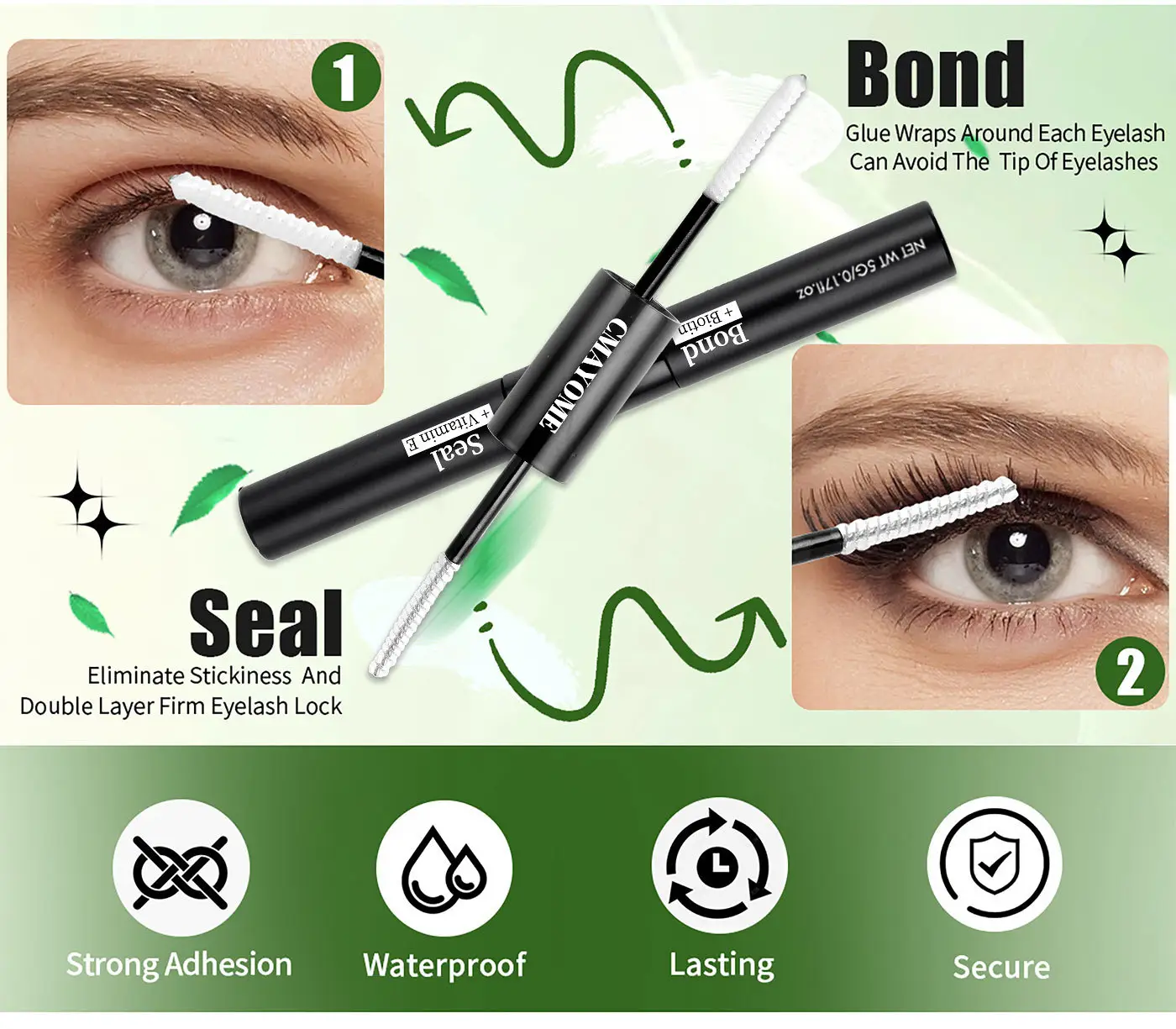 False Eyelash Set with D-Shape & Self-Grafting Clips — feature 7