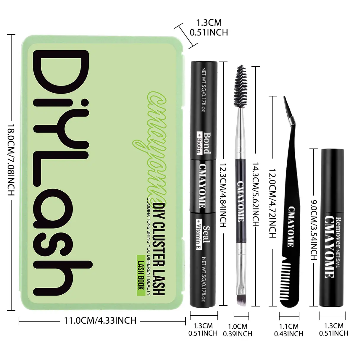 False Eyelash Set with D-Shape & Self-Grafting Clips — feature 8